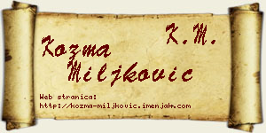 Kozma Miljković vizit kartica